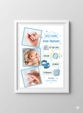 Personalized Baby Birth Frame – Version 3