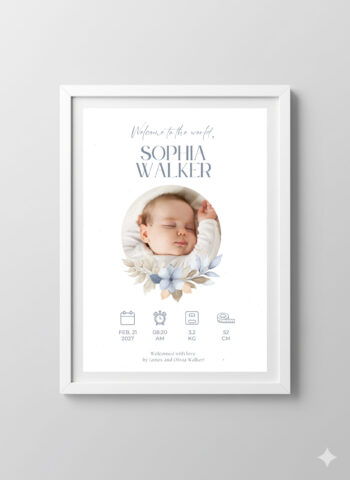 Personalized Baby Birth Frame – Version 6
