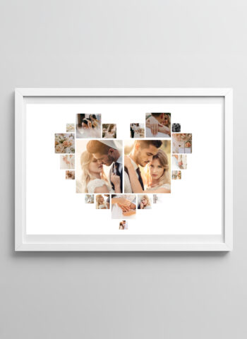 Heart-Shaped 20 Photos Collage – Customizable Picture Frame
